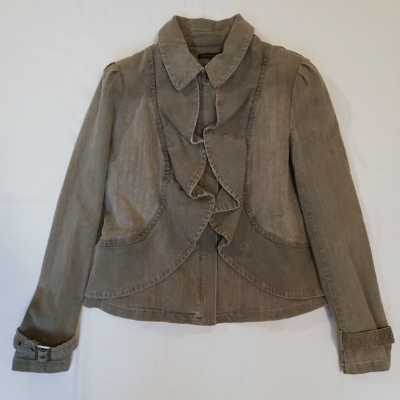 Women's Size Large Katherine Barclay Grey Jean Jacket - Picture 1 of 10